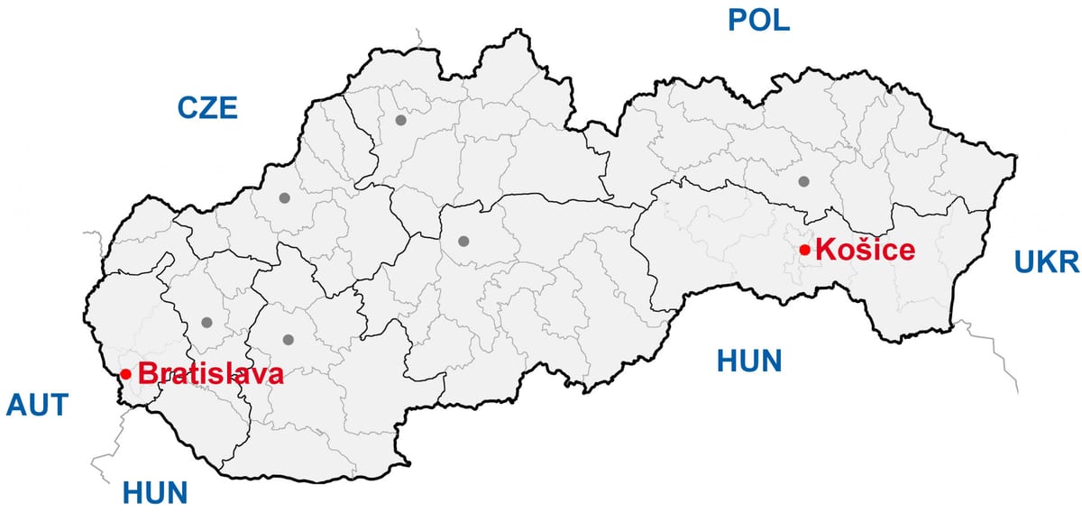 ਨਕਸ਼ਾ ਦੇ kosice ਸਲੋਵਾਕੀਆ